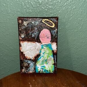 Beautiful Painting of an Angel signed by artist original artwork